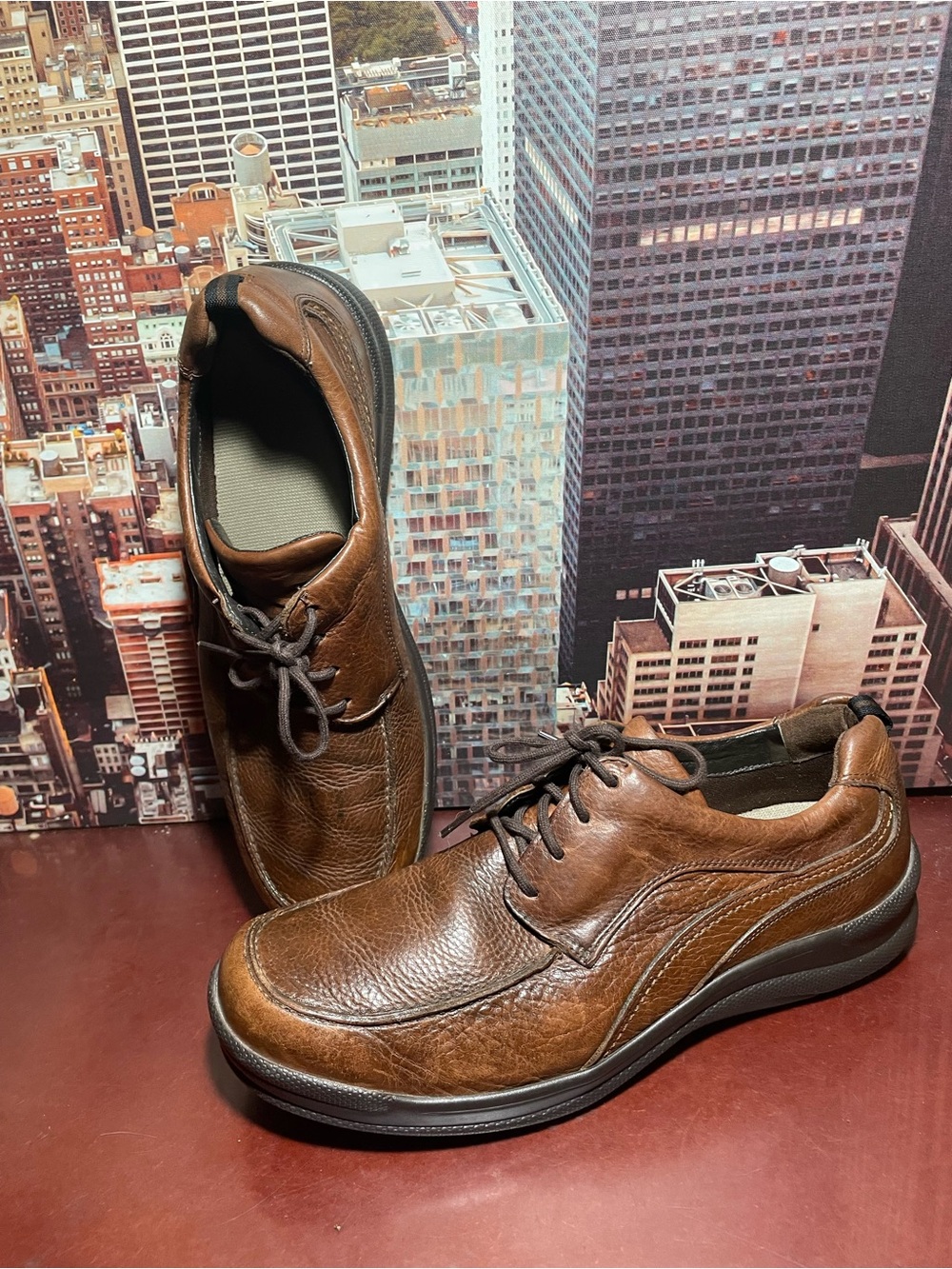 SAS Mens Brown Leather Move On Lace Up Shoe sz 11.5 N